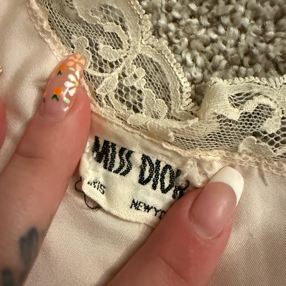 Christian Miss Dior Vintage Lace Robe/Dressing Gown